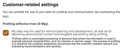 Posti "Profiling" setting, enabled by default.