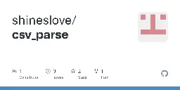 GitHub - shineslove/csv_parse