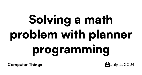 Solving a math problem with planner programming