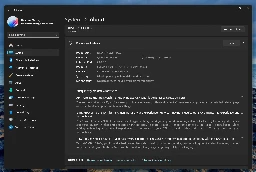 About settings page in Windows 11. A frequently asked questions list is present, showing some questions related to the Windows OS, GPU and RAM, and answers to those questions.