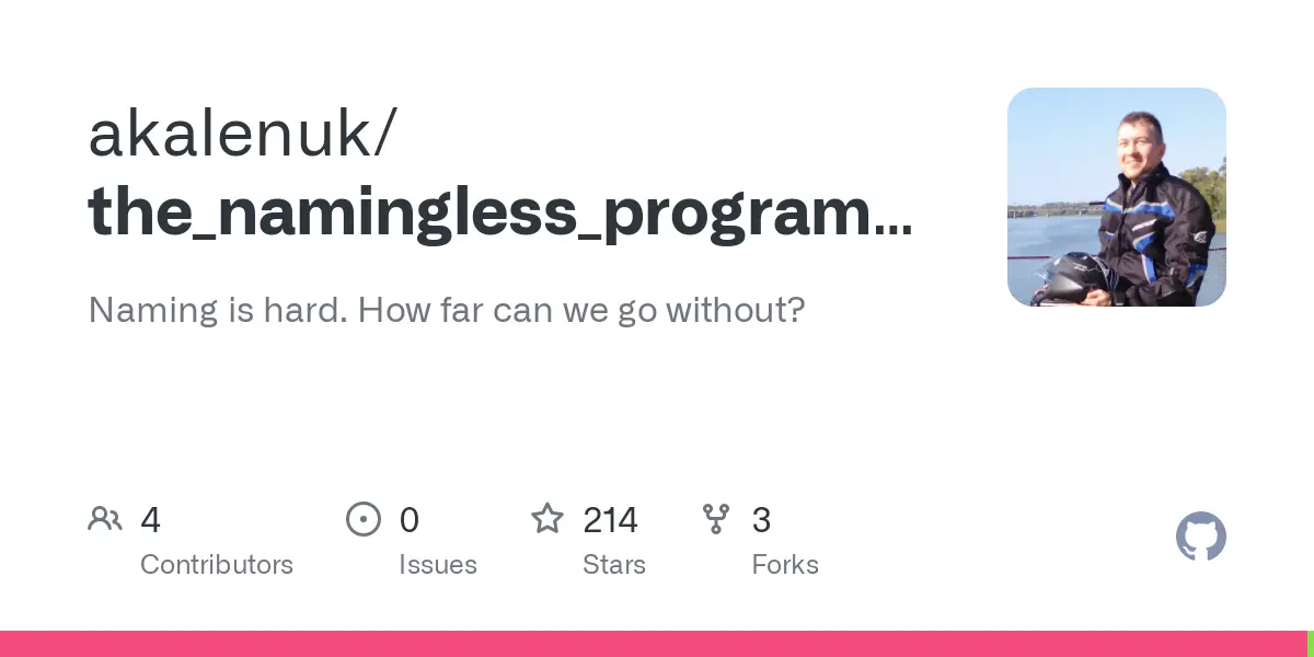 GitHub - akalenuk/the_namingless_programming_language: Naming is hard. How far can we go without?
