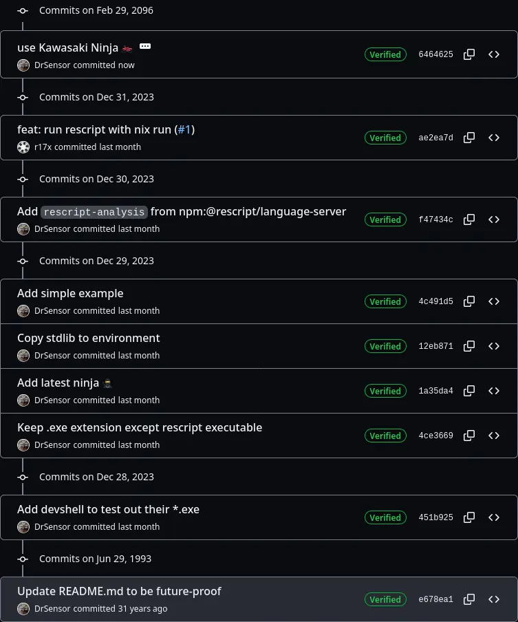 https://github.com/DrSensor/rescript.nix/commits/trunk/