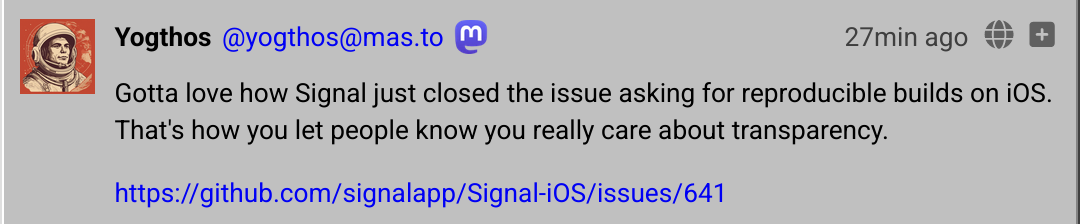 https://github.com/signalapp/Signal-iOS/issues/641