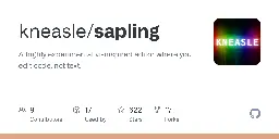 GitHub - kneasle/sapling: A highly experimental vi-inspired editor where you edit code, not text.