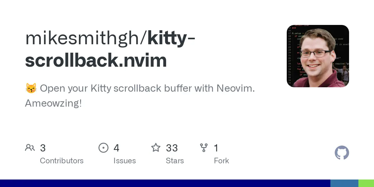 GitHub - mikesmithgh/kitty-scrollback.nvim: 😽 Open your Kitty scrollback buffer with Neovim. Ameowzing!