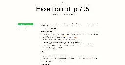 Haxe Roundup 705