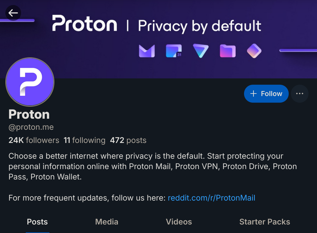 ProtonPrivacy Bluesky - 24k followers