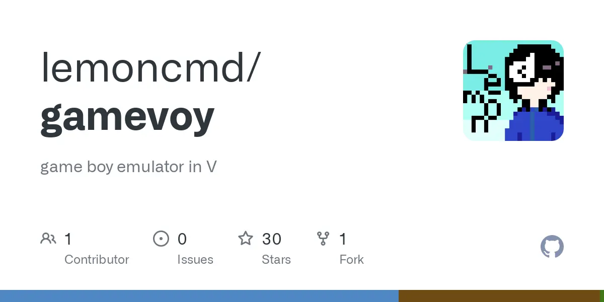 GitHub - lemoncmd/gamevoy: game boy emulator in V