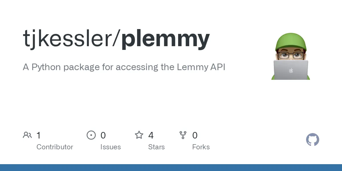 GitHub - tjkessler/plemmy: A Python package for accessing the LemmyHttp API