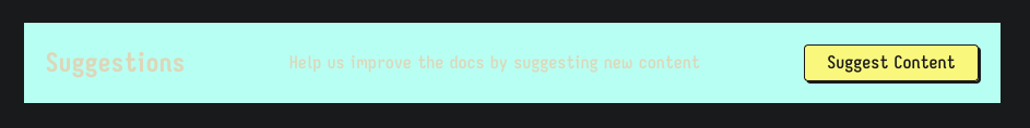 Screenshot of a suggestion box in Statamic docs