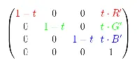 Transforming colors with matrices