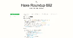 Haxe Roundup 692