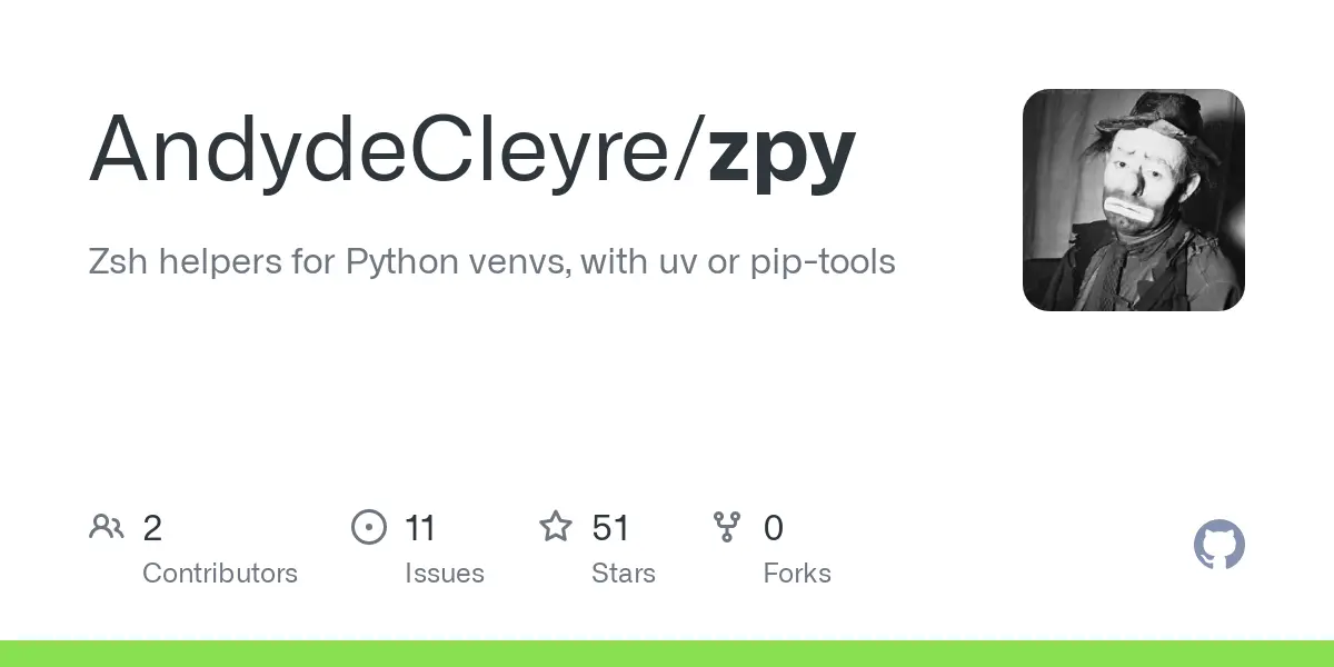 GitHub - AndydeCleyre/zpy: Zsh helpers for Python venvs, with uv or pip-tools