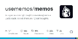 GitHub - usememos/memos: An open source, lightweight note-taking service. Easily capture and share your great thoughts.