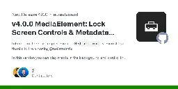 Release v4.0.0 MediaElement: Lock Screen Controls & Metadata Support · CommunityToolkit/Maui