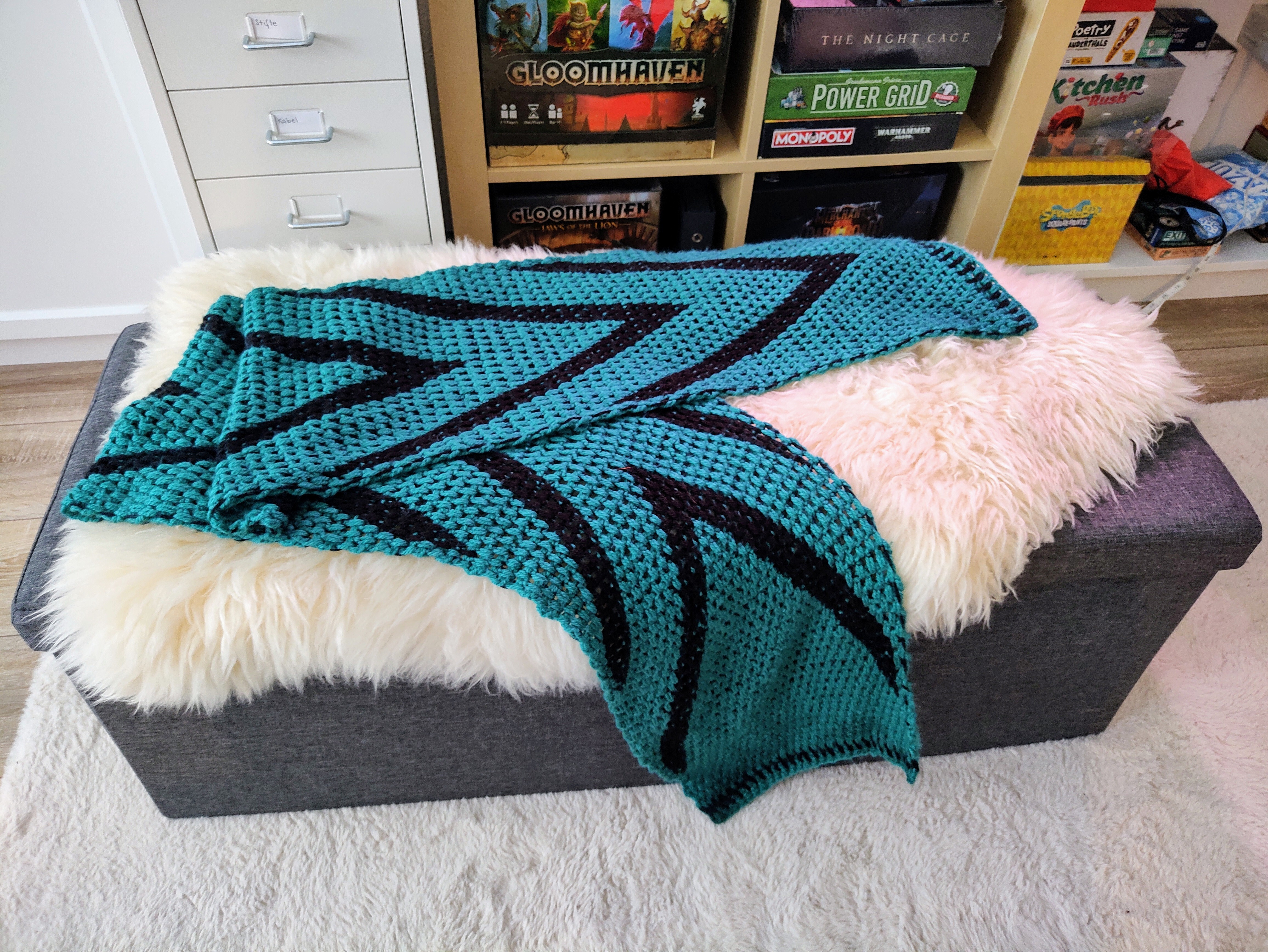 Chunky crochet scarf that I made for my husband