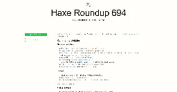 Haxe Roundup 694