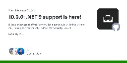 Release 10.0.0: .NET 9 support is here! · CommunityToolkit/Maui