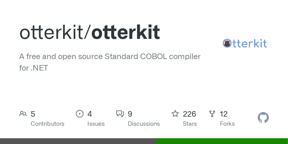 GitHub - otterkit/otterkit: A free and open source Standard COBOL compiler for .NET