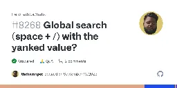 Global search (space + /) with the yanked value? · helix-editor helix · Discussion #8268