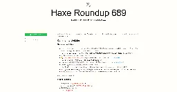 Haxe Roundup 689
