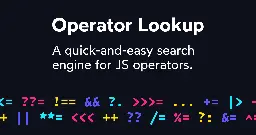 Operator Lookup - Search JavaScript operators