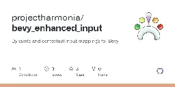 GitHub - projectharmonia/bevy_enhanced_input: Dynamic and contextual input mappings for Bevy