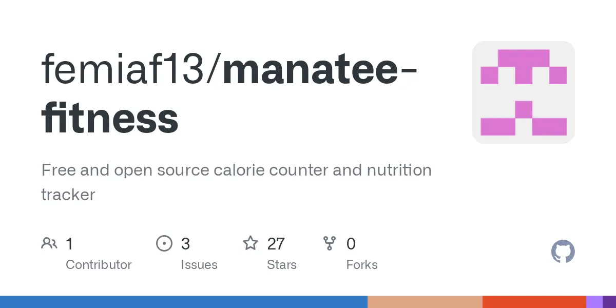 GitHub - femiaf13/manatee-fitness: Free and open source calorie counter and nutrition tracker