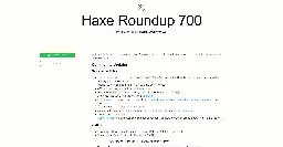 Haxe Roundup 700