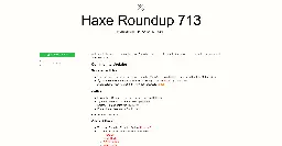 Haxe Roundup 713