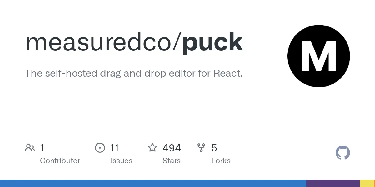 GitHub - measuredco/puck: The self-hosted drag and drop editor for React.