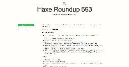 Haxe Roundup 693