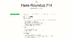 Haxe Roundup 714