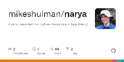 GitHub - mikeshulman/narya: A proof assistant for higher-dimensional type theory