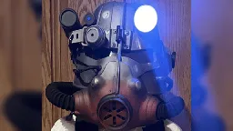 This Raspberry Pi Pico Fallout-inspired T-45 power armor helmet is ready for battling radroaches