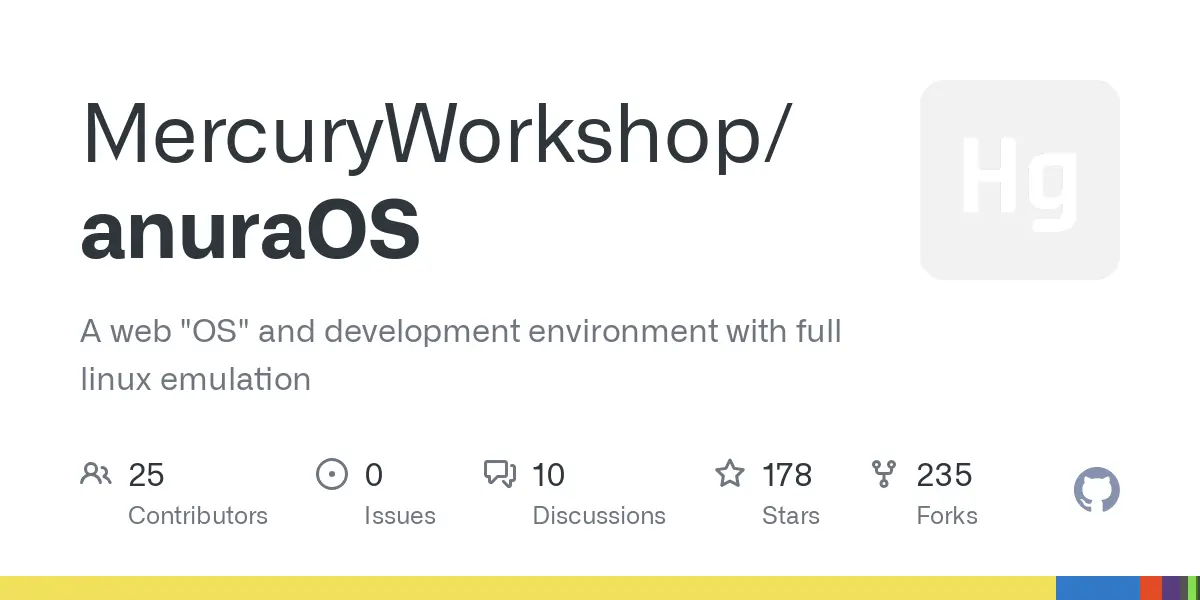 GitHub - MercuryWorkshop/anuraOS: A web "OS" and development environment with full linux emulation