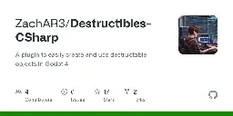 GitHub - ZachAR3/Destructibles-CSharp: A plugin to easily create and use destructable objects in Godot 4.