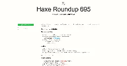 Haxe Roundup 695