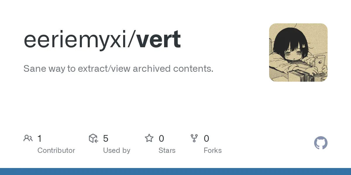 GitHub - eeriemyxi/vert: Sane way to extract/view archived contents.