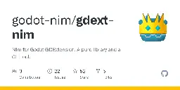 GitHub - godot-nim/gdext-nim: Nim for Godot GDExtension. A pure library and a CLI tool.
