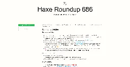 Haxe Roundup 686